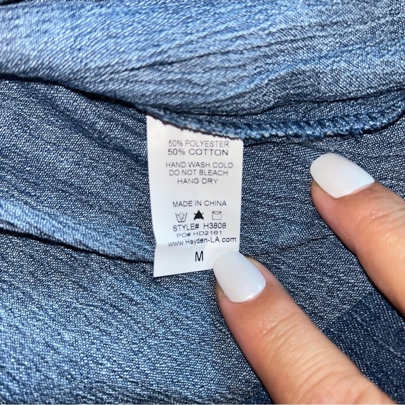 Hayden Blue and Pink Geometric Long Sleeve Dress - Picture 5 of 8